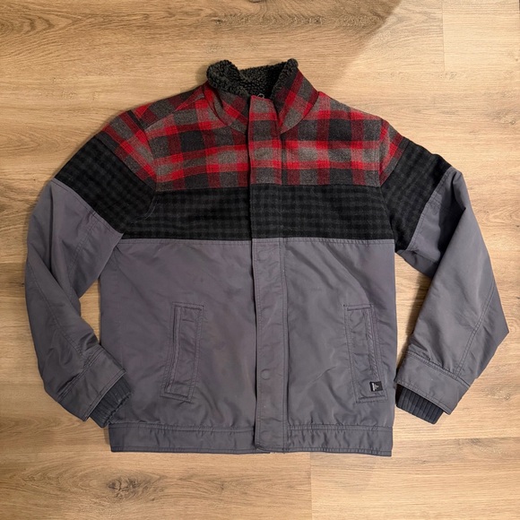 Prana Other - Prana Men’s Wool Blend Sherpa Lined Jacket Medium Plaid Gray